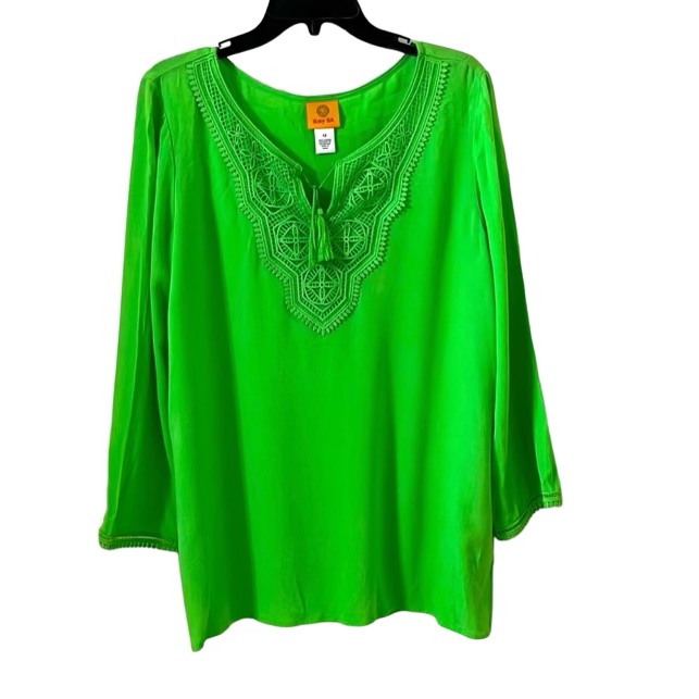 Ruby Rd. Lime Green Blouse